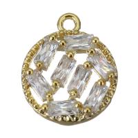 Cubic Zirconia Brass Pendants, with cubic zirconia, golden Approx 1mm 