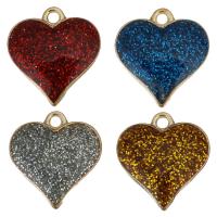 Colgantes de Aleación de Zinc en Forma de Corazón, chapado, esmalte, más colores para la opción, 16x17x3mm, agujero:aproximado 2mm, Vendido por UD