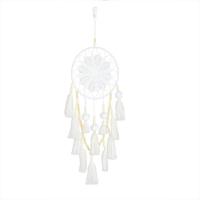 Fashion Dreamcatcher, Eisen, mit Baumwollfaden & Baumwollsamt, QuasteTroddel, handgefertigt, weiß, 650mm, verkauft von PC