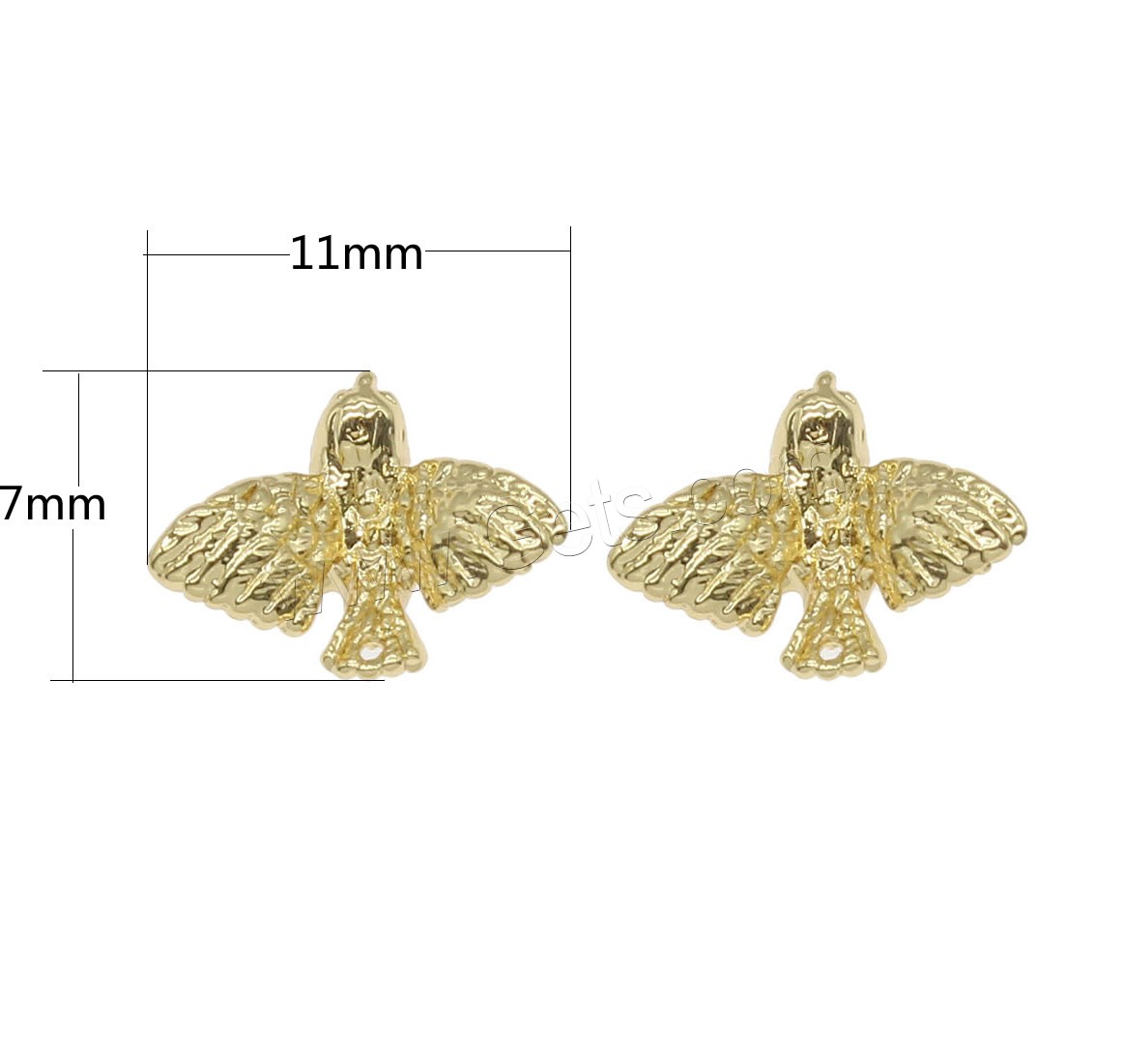 Animal Brass Pendants, Bird, plated, more colors for choice, 7x11mm, Hole:Approx 0.5mm, 70PCs/Bag, Sold By Bag