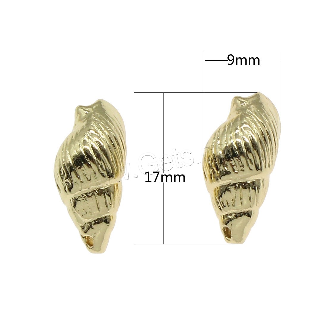 Brass Jewelry Pendants, Conch, plated, more colors for choice, 17x9mm, Hole:Approx 0.5mm, 30PCs/Bag, Sold By Bag