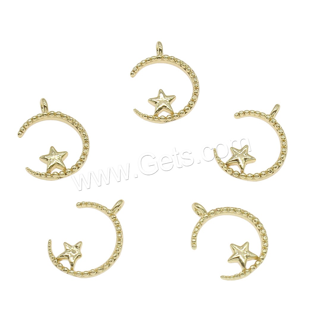 Brass Jewelry Pendants, Moon and Star, plated, more colors for choice, 13x11mm, Hole:Approx 0.5mm, 53PCs/Bag, Sold By Bag