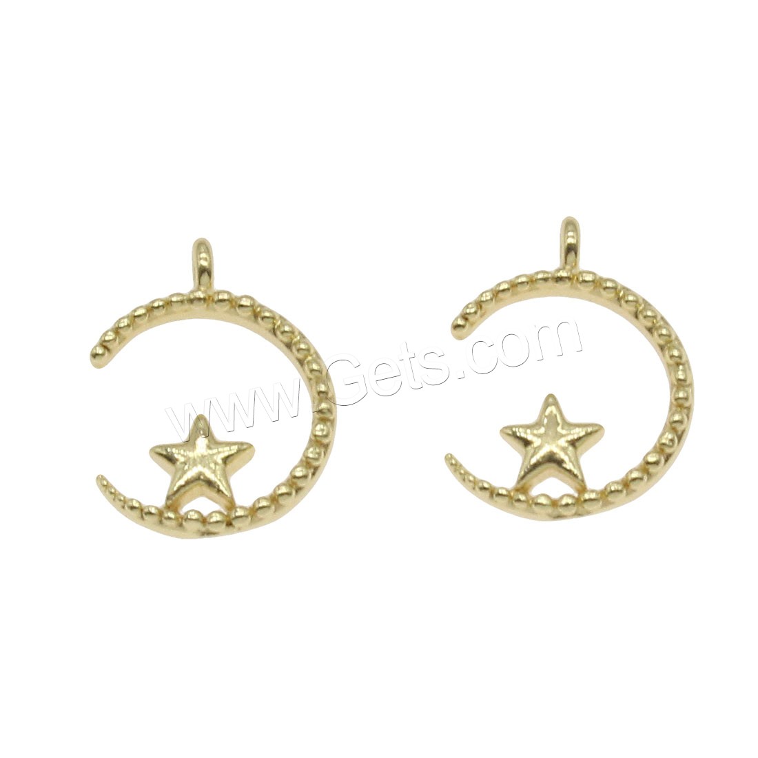 Brass Jewelry Pendants, Moon and Star, plated, more colors for choice, 13x11mm, Hole:Approx 0.5mm, 53PCs/Bag, Sold By Bag