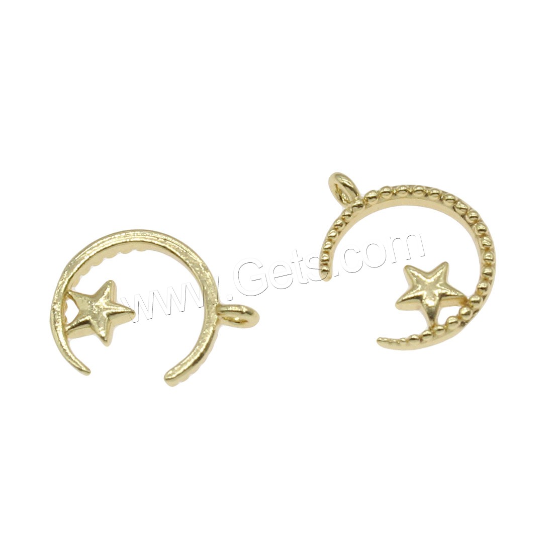 Brass Jewelry Pendants, Moon and Star, plated, more colors for choice, 13x11mm, Hole:Approx 0.5mm, 53PCs/Bag, Sold By Bag