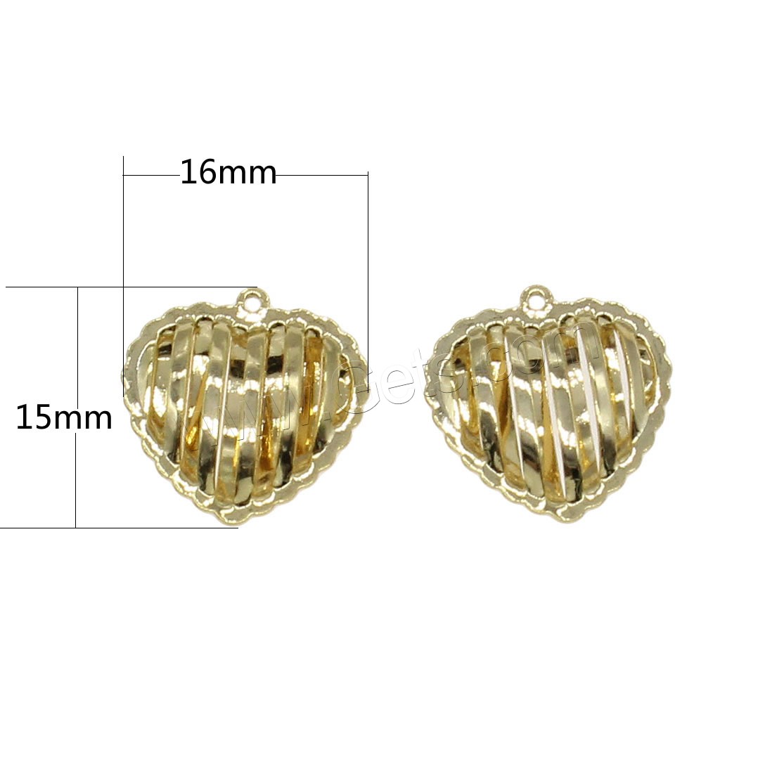 Brass Heart Pendants, plated, more colors for choice, 16x15mm, Hole:Approx 0.5mm, 30PCs/Bag, Sold By Bag