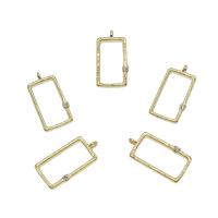 Rhinestone Brass Pendants, Rectangle, plated, with rhinestone & hollow Approx 0.7mm 