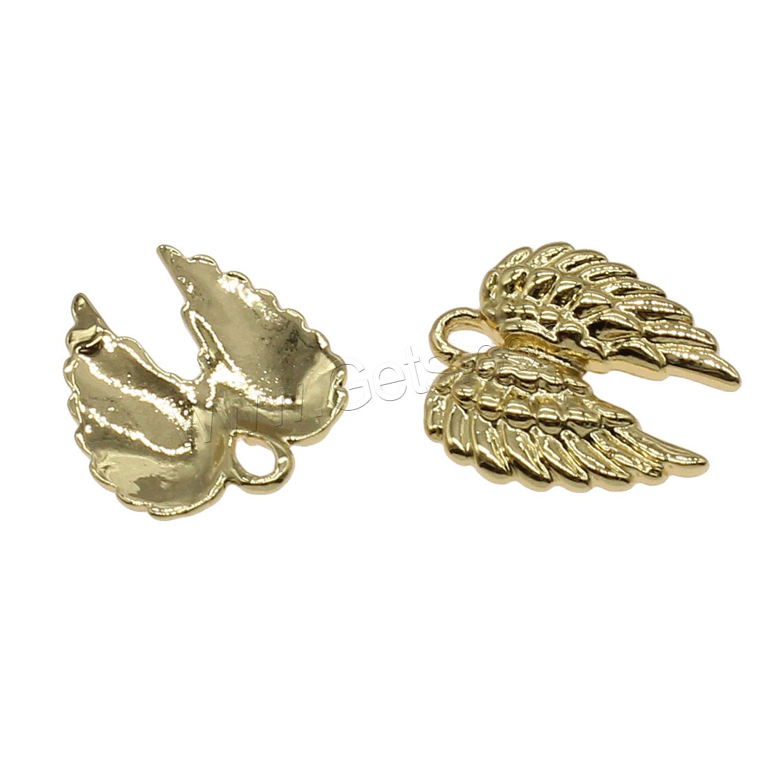 Brass Jewelry Pendants, Wing Shape, plated, more colors for choice, 13x14mm, Hole:Approx 1.3mm, 100PCs/Bag, Sold By Bag