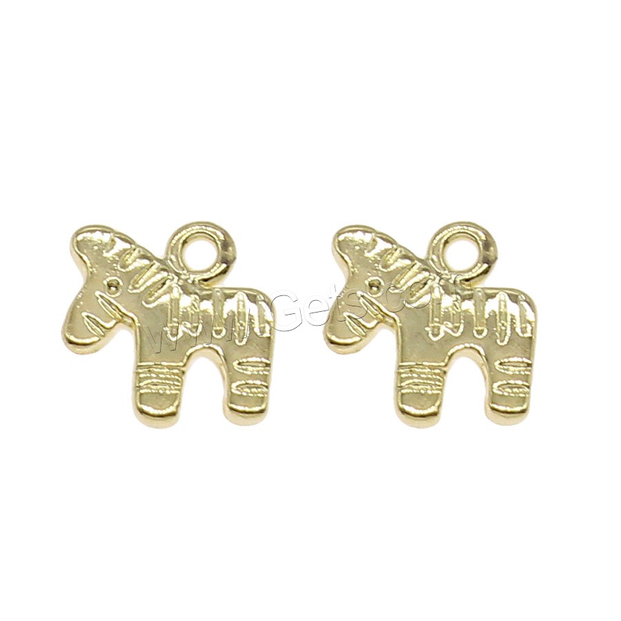 Animal Brass Pendants, Unicorn, plated, more colors for choice, 7x8mm, Hole:Approx 0.6mm, 300PCs/Bag, Sold By Bag