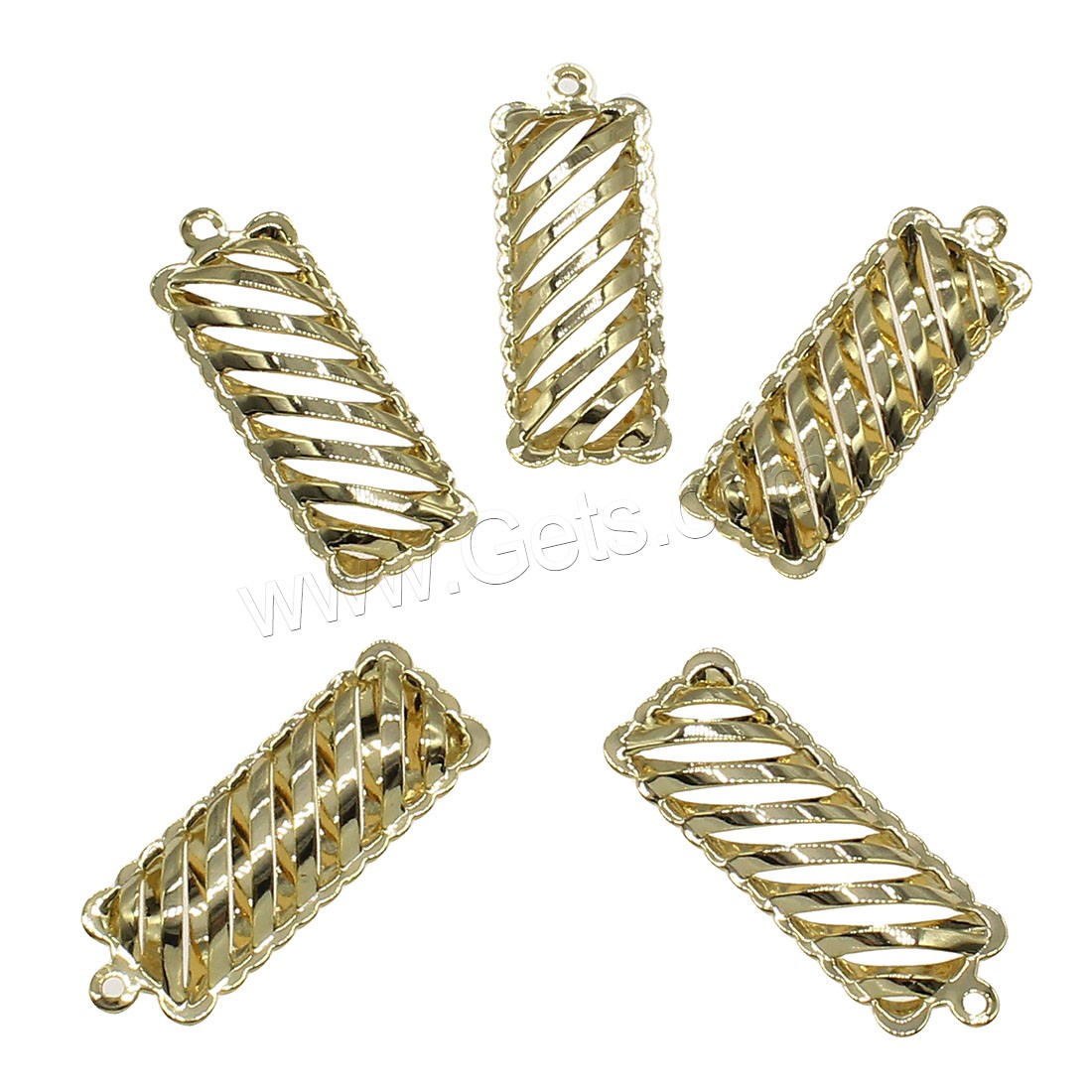 Bijoux pendentifs en laiton, rectangle, Placage, creux, plus de couleurs à choisir, 33x12mm, Trou:Environ 1mm, 30PC/sac, Vendu par sac