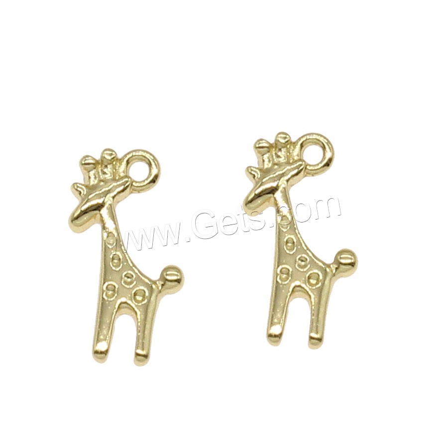 Tierische Messing Anhänger, Giraffe, plattiert, keine, 7x12mm, Bohrung:ca. 0.5mm, 200PCs/Tasche, verkauft von Tasche