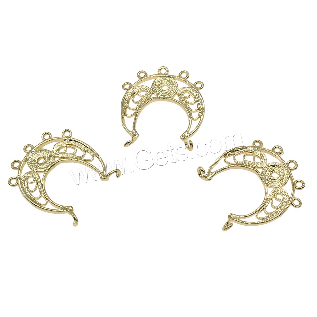 Brass Connector, plated, 2/5 loop, more colors for choice, 20x23mm, Hole:Approx 0.6mm, 50PCs/Bag, Sold By Bag