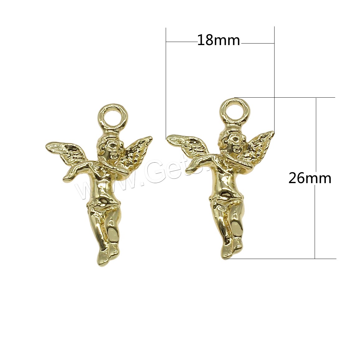 Brass Jewelry Pendants, Angel, plated, more colors for choice, 18x26mm, Hole:Approx 1.4mm, 50PCs/Bag, Sold By Bag