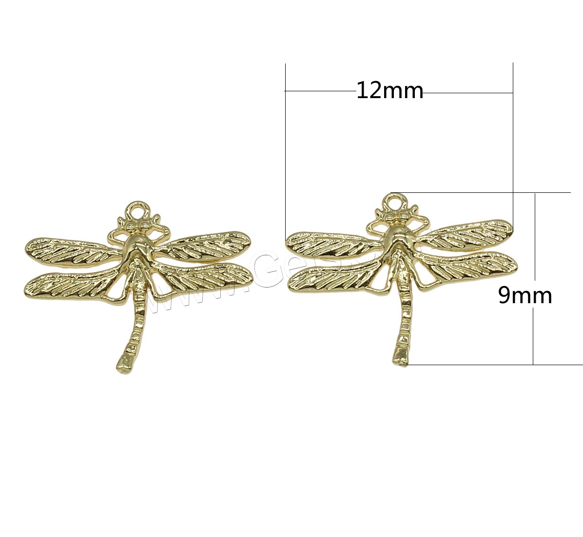 動物形の真鍮製ペンダント, 銅, トンボ, メッキ, 無色, 9x12x1mm, 穴:約 0.7mm, 50パソコン/バッグ, 売り手 バッグ