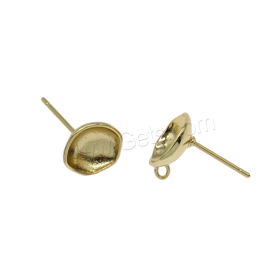 Brass Earring Stud Component, plated, with loop, more colors for choice, 9x10mm, Hole:Approx 0.7mm, 100PCs/Bag, Sold By Bag