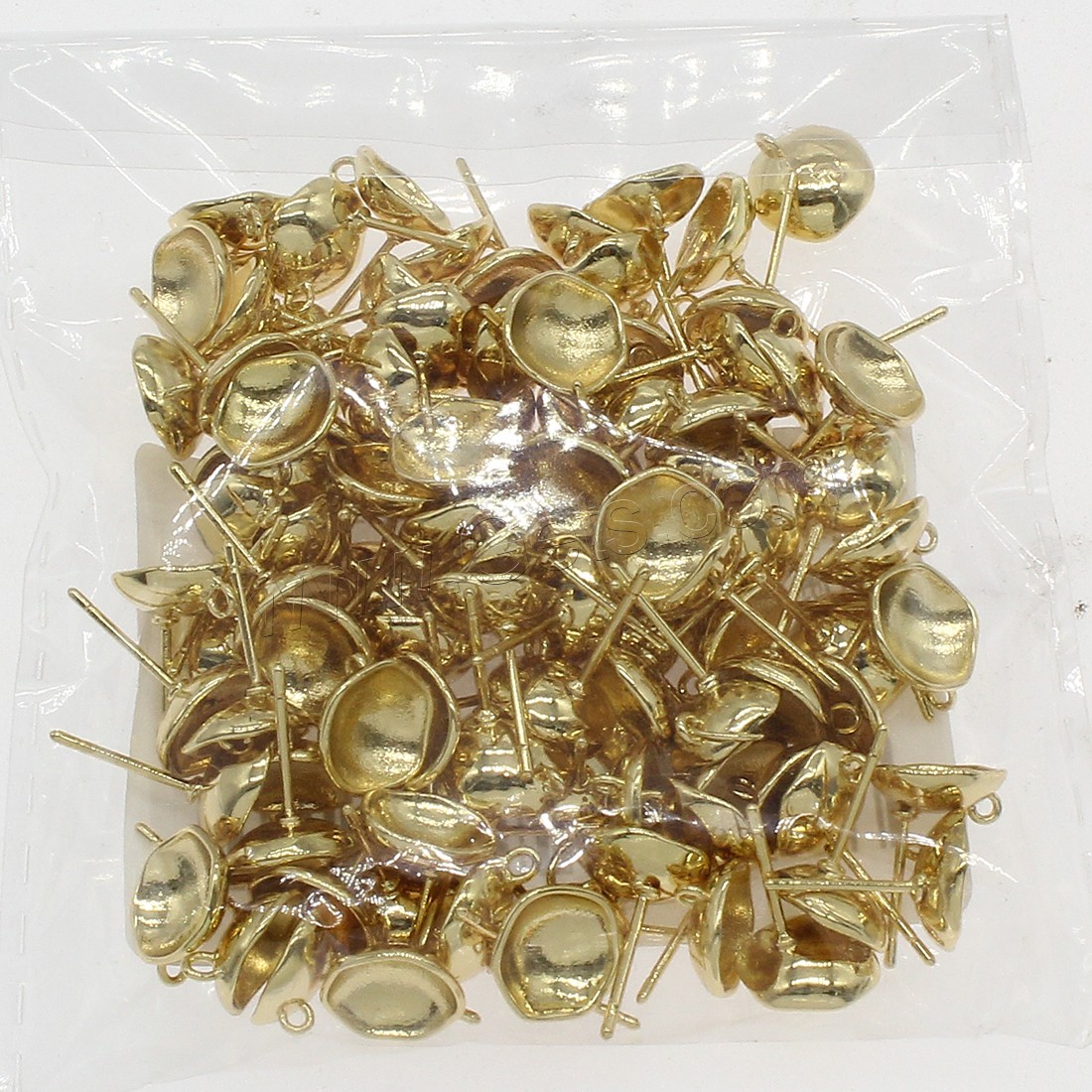 Brass Earring Stud Component, plated, with loop, more colors for choice, 9x10mm, Hole:Approx 0.7mm, 100PCs/Bag, Sold By Bag