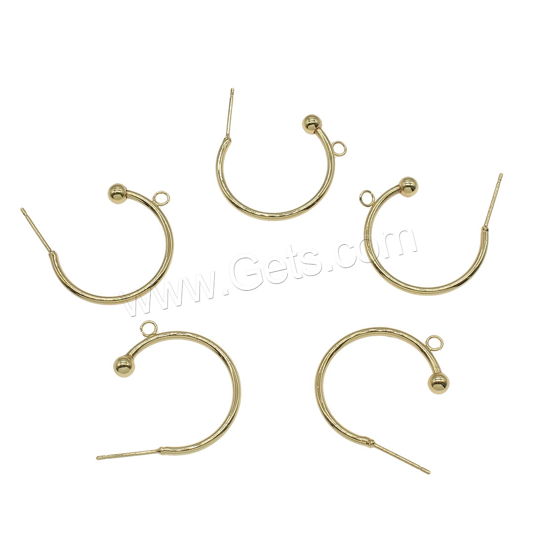 Brass Earring Stud Component, plated, more colors for choice, 24x27mm, Hole:Approx 1.3mm, 50PCs/Bag, Sold By Bag