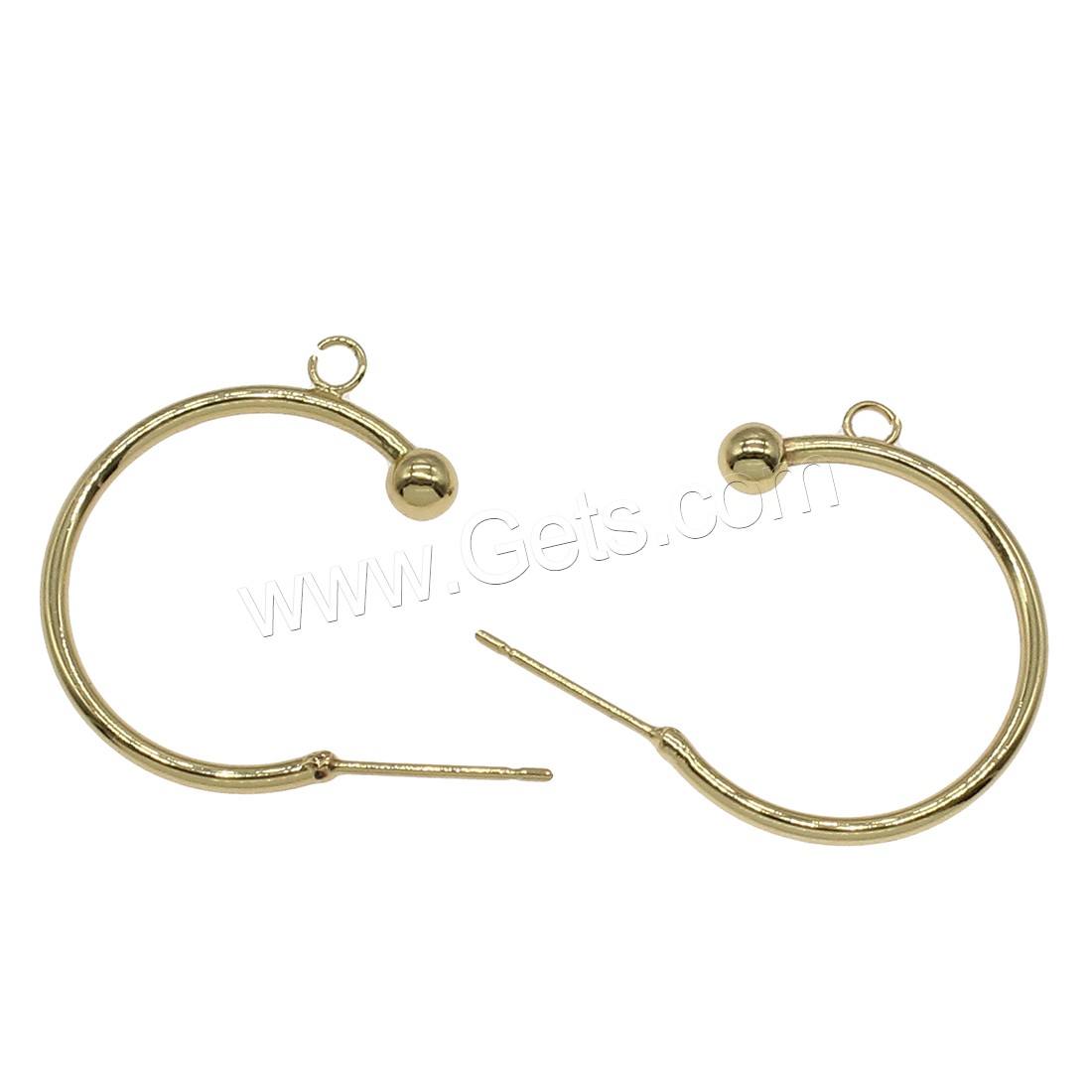 Brass Earring Stud Component, plated, more colors for choice, 24x27mm, Hole:Approx 1.3mm, 50PCs/Bag, Sold By Bag