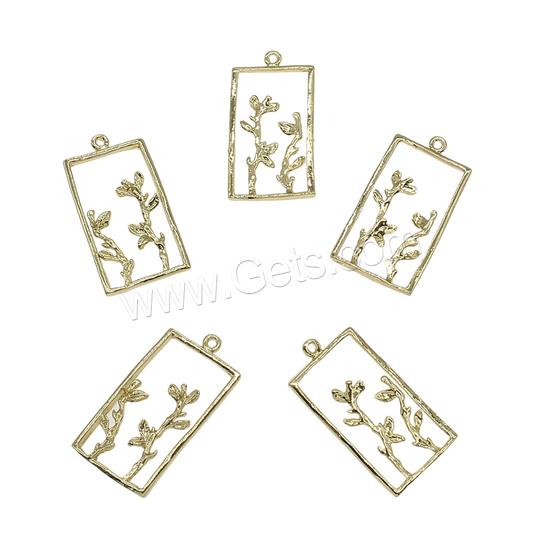 Bijoux pendentifs en laiton, rectangle, Placage, creux, plus de couleurs à choisir, 15x28mm, Trou:Environ 0.8mm, 50PC/sac, Vendu par sac