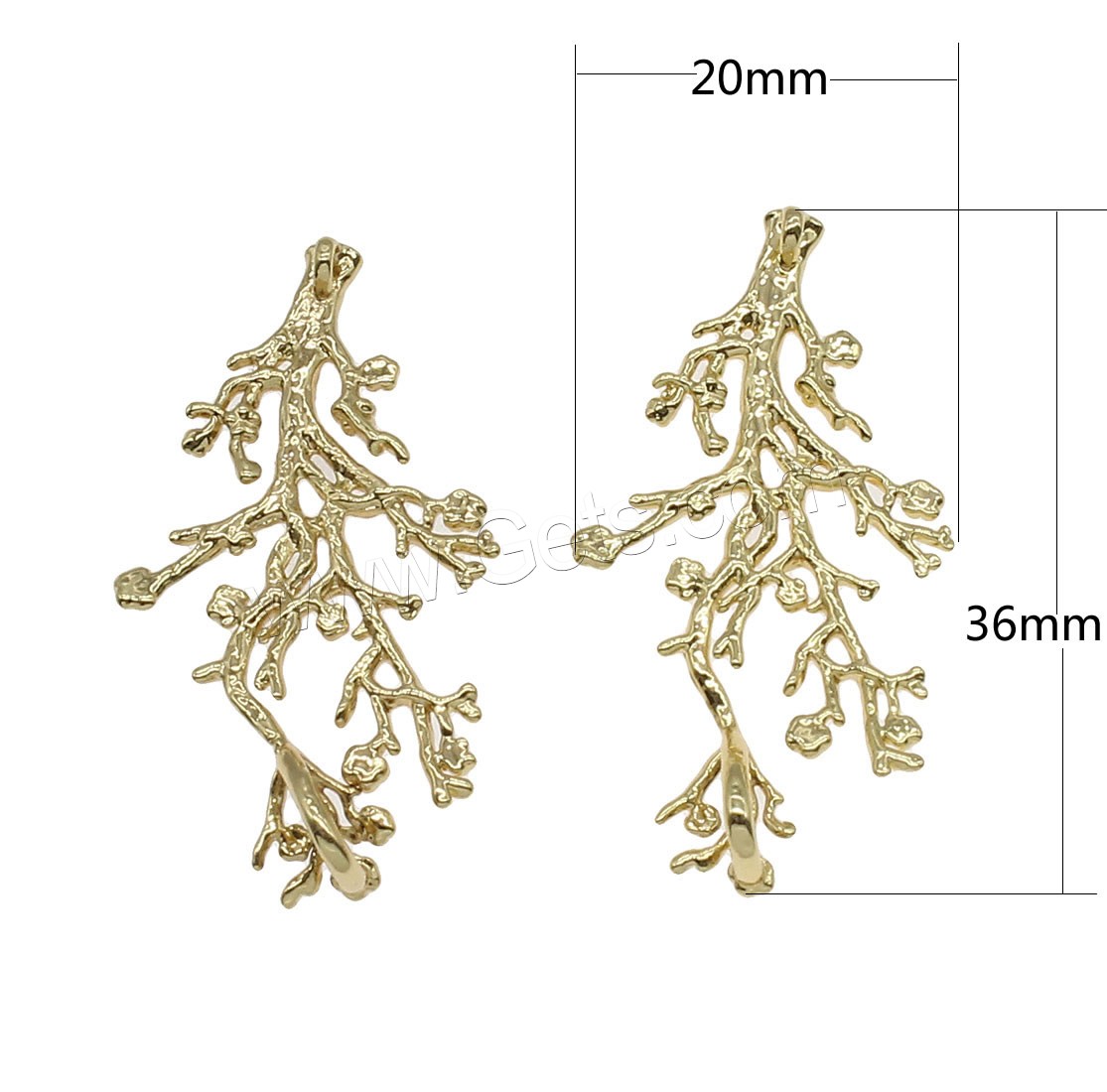 Brass Jewelry Pendants, Branch, plated, more colors for choice, 20x36mm, Hole:Approx 1mm, 20PCs/Bag, Sold By Bag