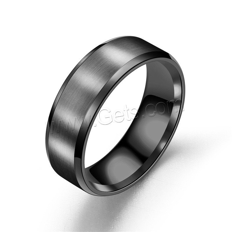 Titanium Steel Finger Ring, plated, different size for choice & for man, more colors for choice, 8mm, 10PCs/Lot, Sold By Lot