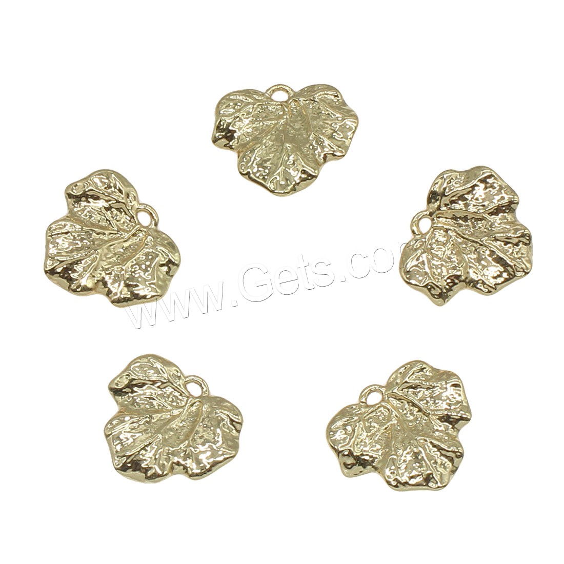 Messing Blatt Anhänger, plattiert, keine, 12x13mm, Bohrung:ca. 0.5mm, 100PCs/Tasche, verkauft von Tasche