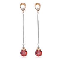 Cubic Zircon Brass Earring, plated, for woman & with cubic zirconia 