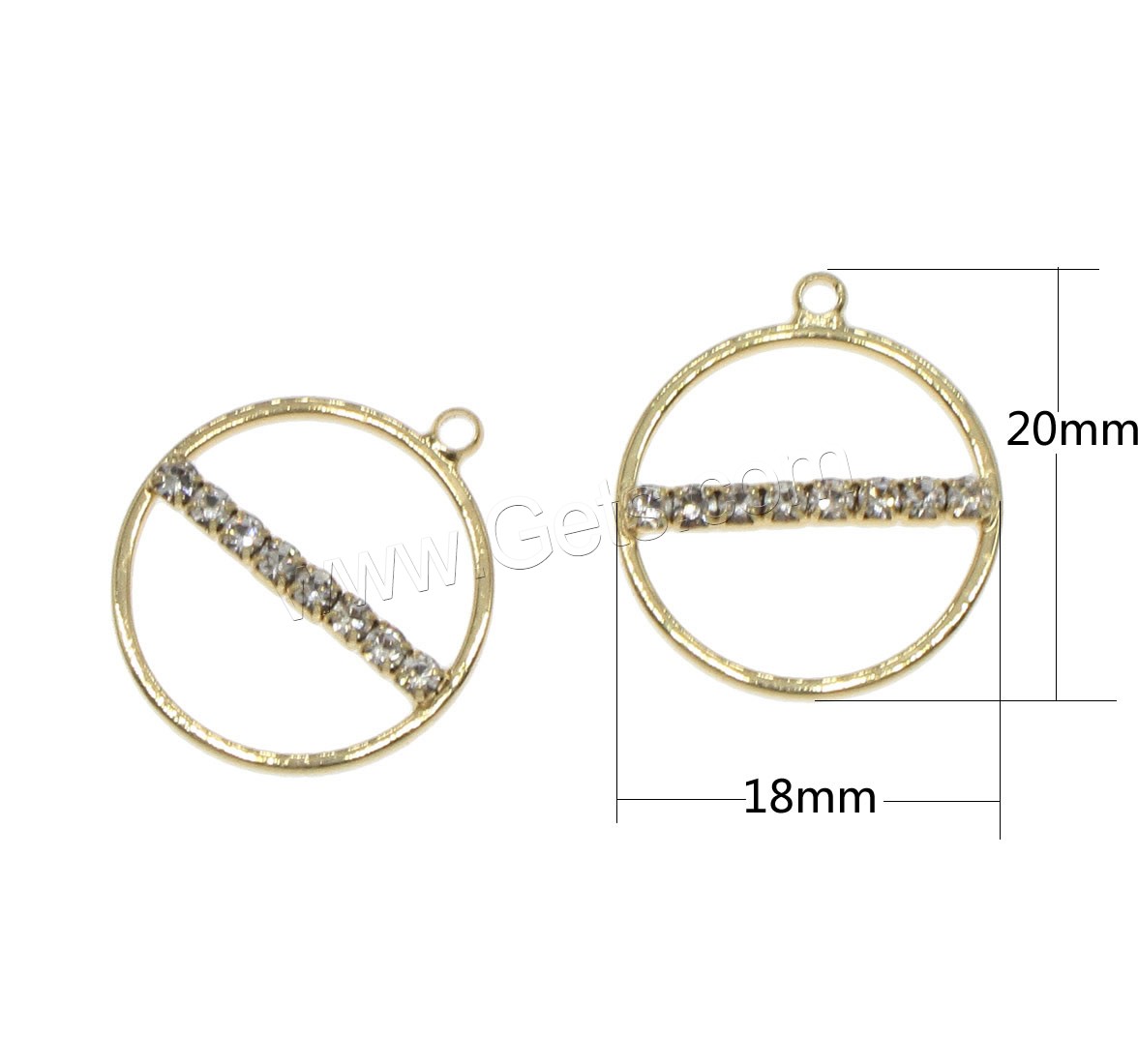 Strass Messing Anhänger, plattiert, mit Strass & hohl, keine, 18x20mm, Bohrung:ca. 1mm, 50PCs/Tasche, verkauft von Tasche