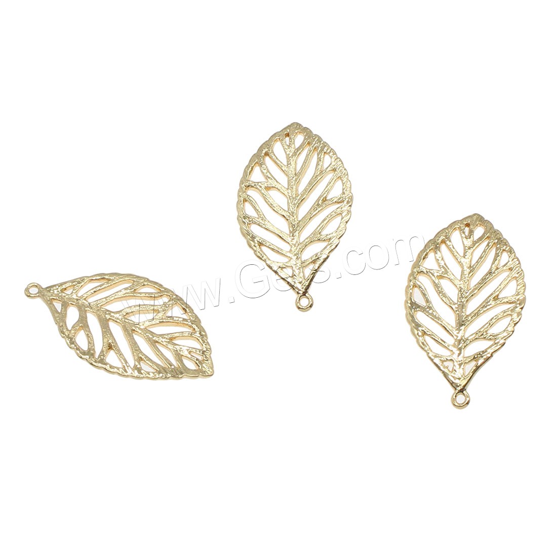 Pendentifs de feuille en laiton, Placage, creux, plus de couleurs à choisir, 23x13mm, Trou:Environ 0.5mm, 100PC/sac, Vendu par sac