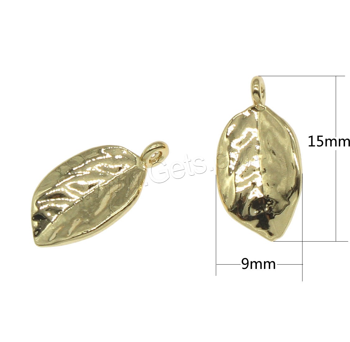 Brass Leaf Pendants, plated, more colors for choice, 9x15mm, Hole:Approx 0.5mm, 130PCs/Bag, Sold By Bag