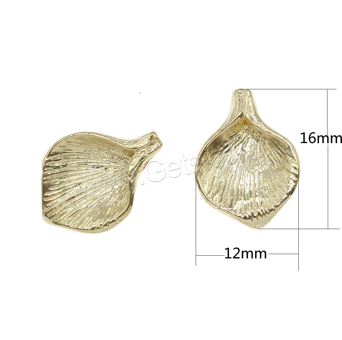 Messing Blatt Anhänger, plattiert, keine, 12x16mm, Bohrung:ca. 0.5mm, 50PCs/Tasche, verkauft von Tasche