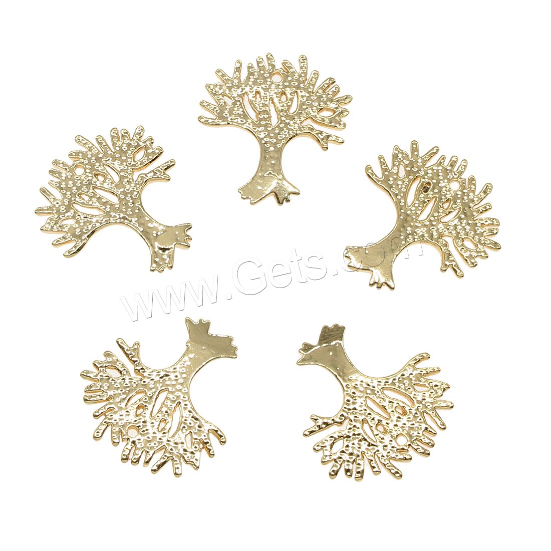 Brass Jewelry Pendants, Tree, plated, more colors for choice, 17x18mm, Hole:Approx 0.5mm, 100PCs/Bag, Sold By Bag