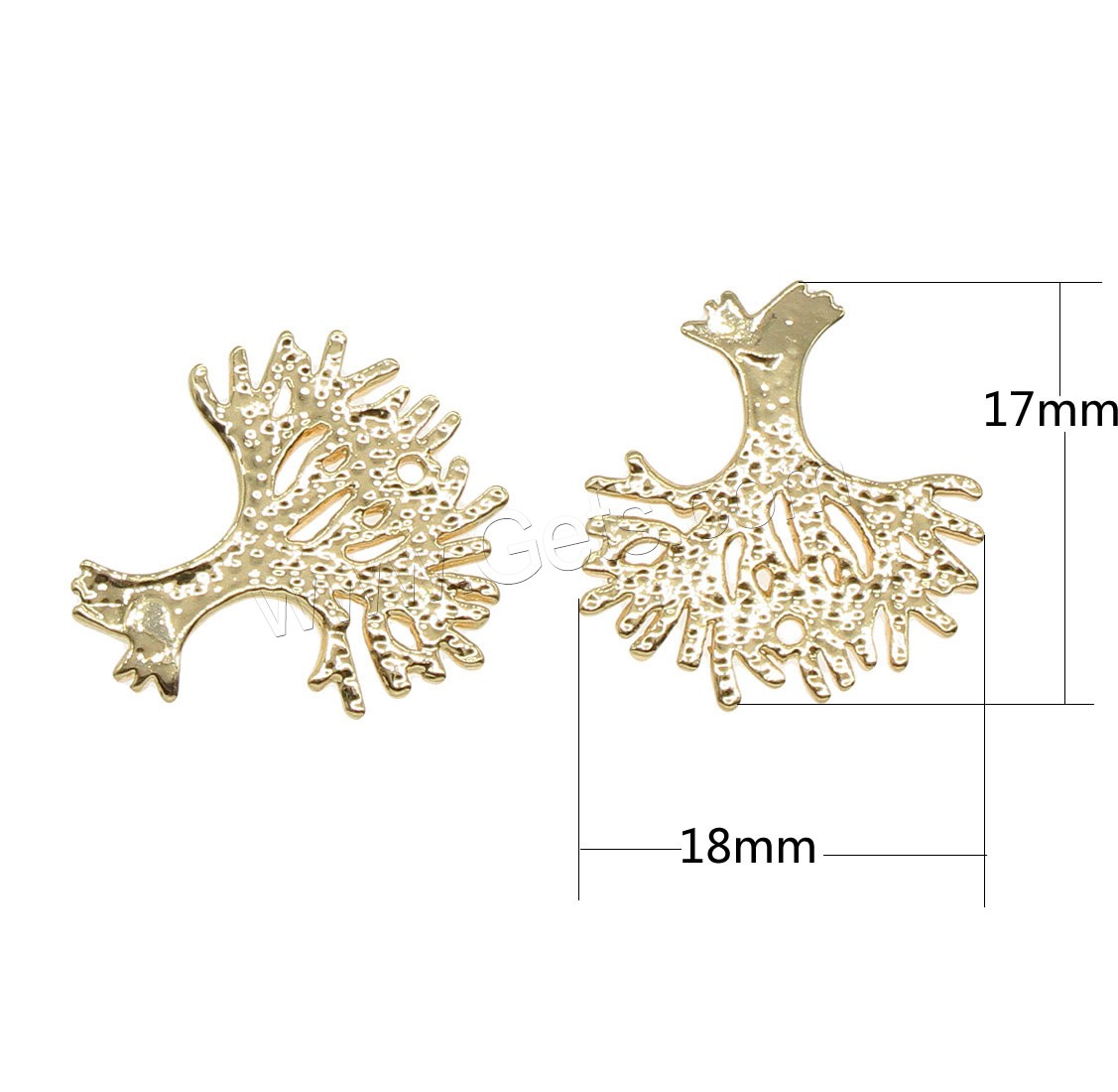 Brass Jewelry Pendants, Tree, plated, more colors for choice, 17x18mm, Hole:Approx 0.5mm, 100PCs/Bag, Sold By Bag