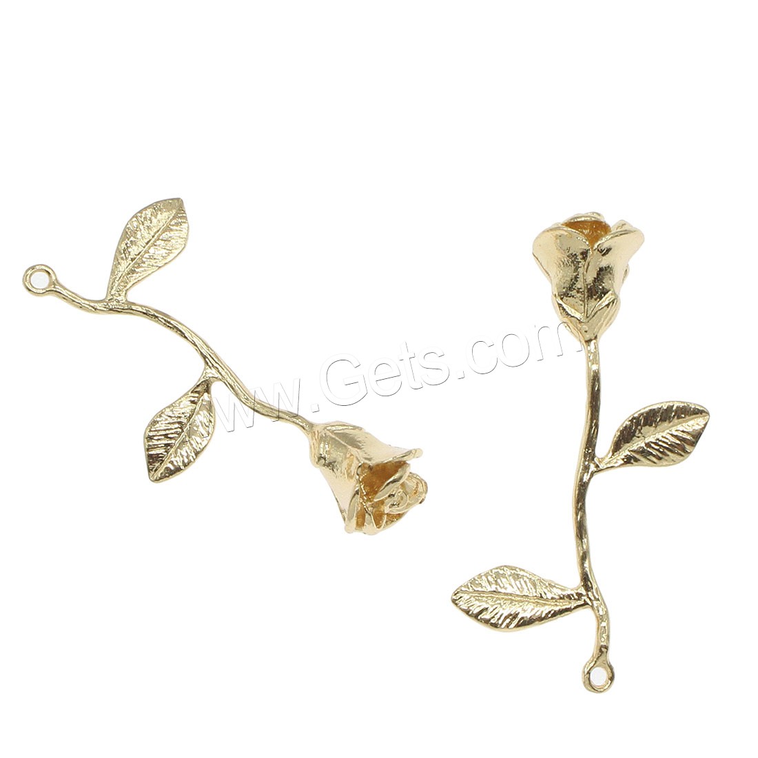 Pendentifs en laiton de fleur, Rose, Placage, plus de couleurs à choisir, 20x36mm, Trou:Environ 1mm, 30PC/sac, Vendu par sac