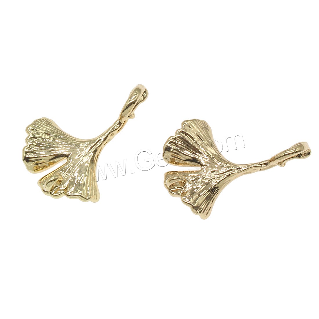 Brass Leaf Pendants, Ginkgo Leaf, plated, more colors for choice, 14x21mm, Hole:Approx 1.7mm, 100PCs/Bag, Sold By Bag