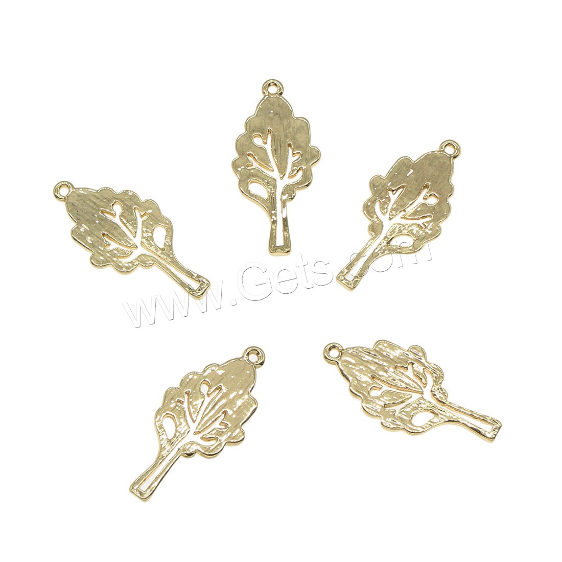 Pendentifs de feuille en laiton, Placage, creux, plus de couleurs à choisir, 10x20mm, Trou:Environ 0.5mm, 150PC/sac, Vendu par sac