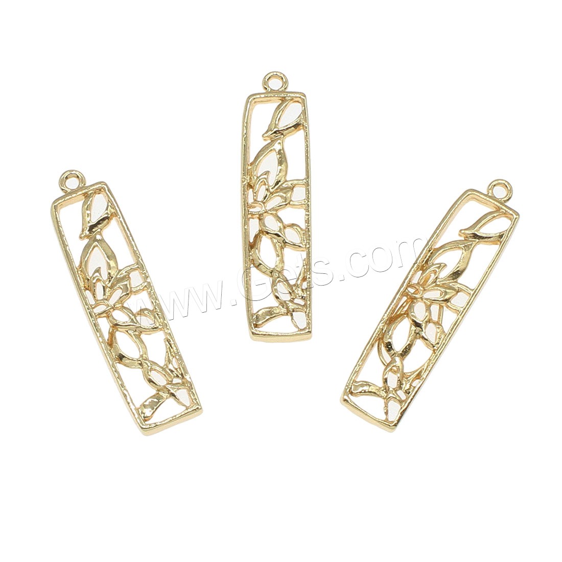 Hollow Brass Pendants, Rectangle, plated, more colors for choice, 8x33mm, Hole:Approx 1mm, 50PCs/Bag, Sold By Bag