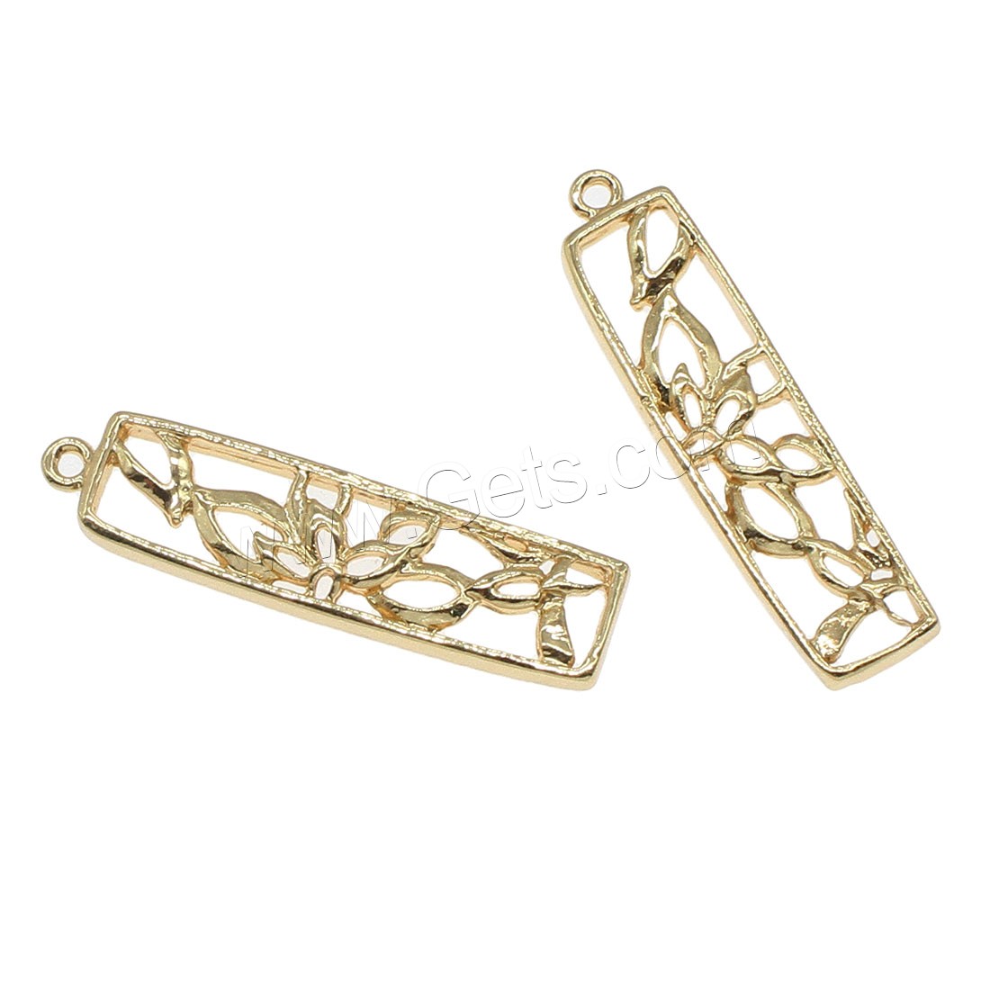 Hollow Brass Pendants, Rectangle, plated, more colors for choice, 8x33mm, Hole:Approx 1mm, 50PCs/Bag, Sold By Bag