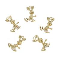 Animal Brass Pendants, Rabbit, plated, with rhinestone Approx 1mm 