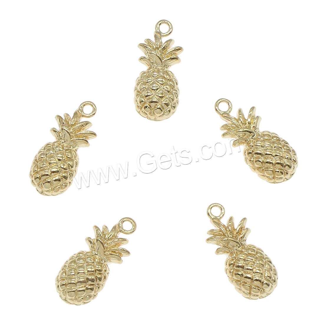 Colgantes de fruta de latón, metal, Piña, chapado, más colores para la opción, 15x6mm, agujero:aproximado 1mm, 50PCs/Bolsa, Vendido por Bolsa