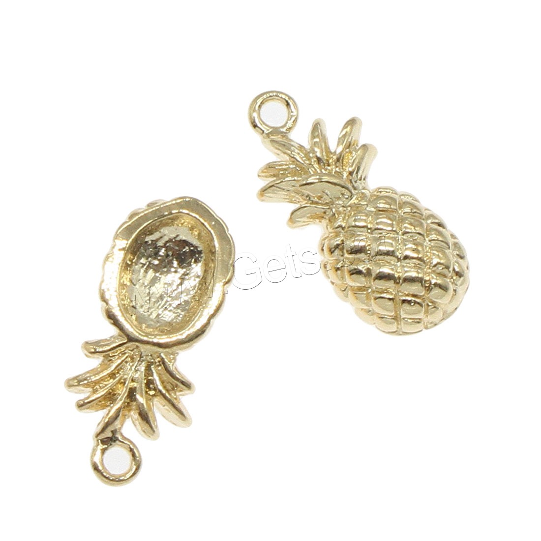 Colgantes de fruta de latón, metal, Piña, chapado, más colores para la opción, 15x6mm, agujero:aproximado 1mm, 50PCs/Bolsa, Vendido por Bolsa