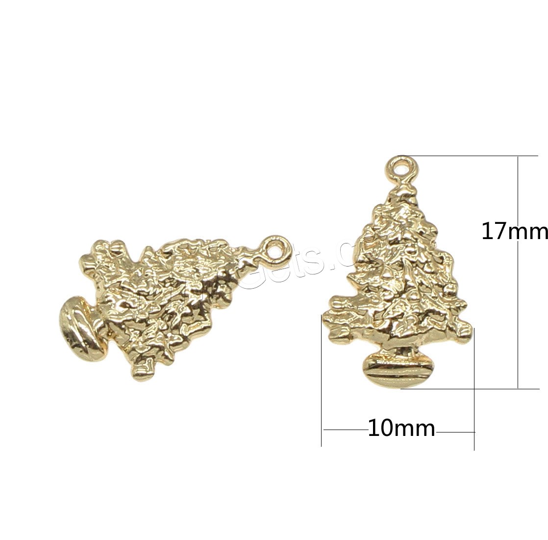 Brass Jewelry Pendants, Tree, plated, more colors for choice, 17x10mm, Hole:Approx 0.5mm, 50PCs/Bag, Sold By Bag