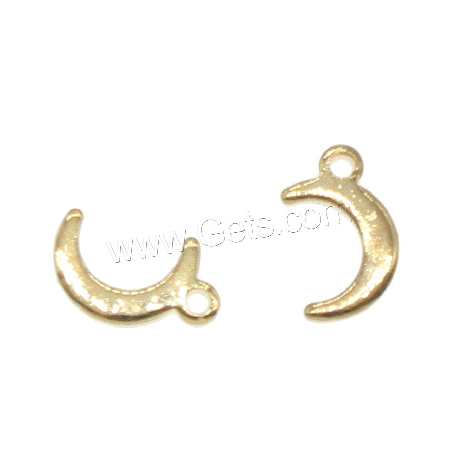 Brass Jewelry Pendants, Moon, plated, more colors for choice, 5x8mm, Hole:Approx 0.5mm, 300PCs/Bag, Sold By Bag