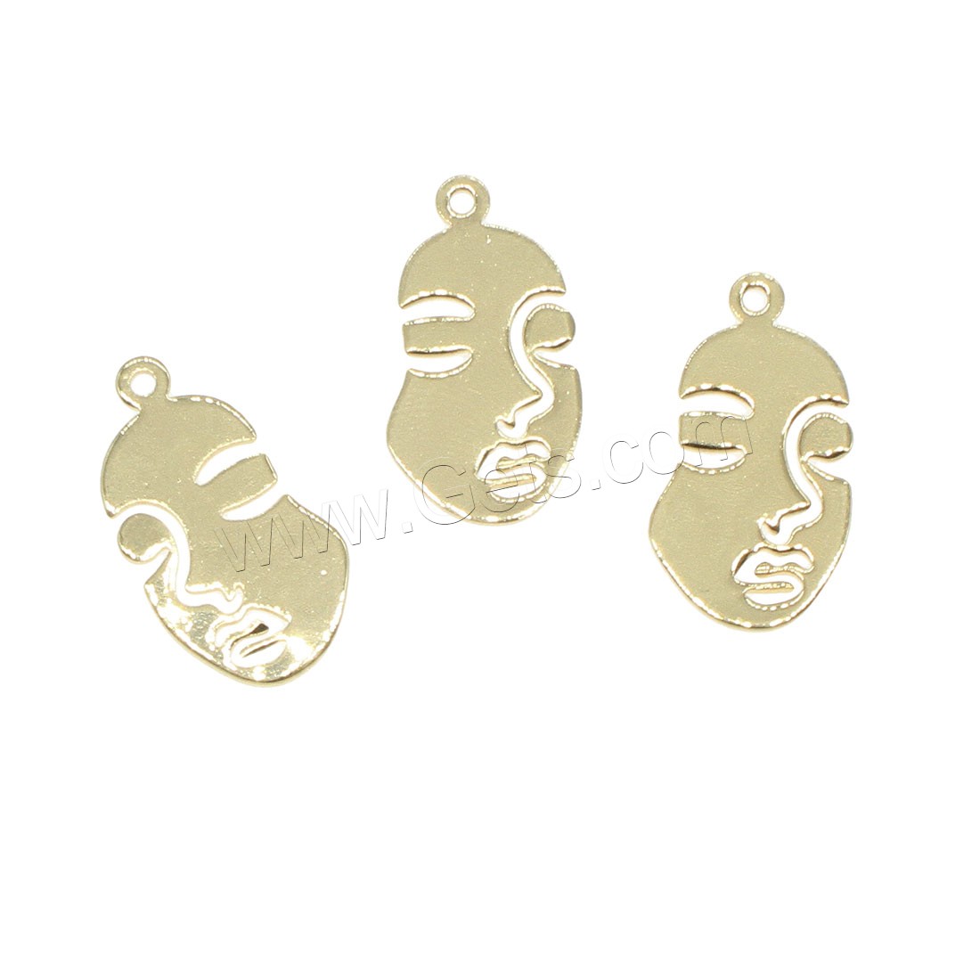 Brass Jewelry Pendants, Face, plated, hollow, more colors for choice, 11x20mm, Hole:Approx 1mm, 100PCs/Bag, Sold By Bag