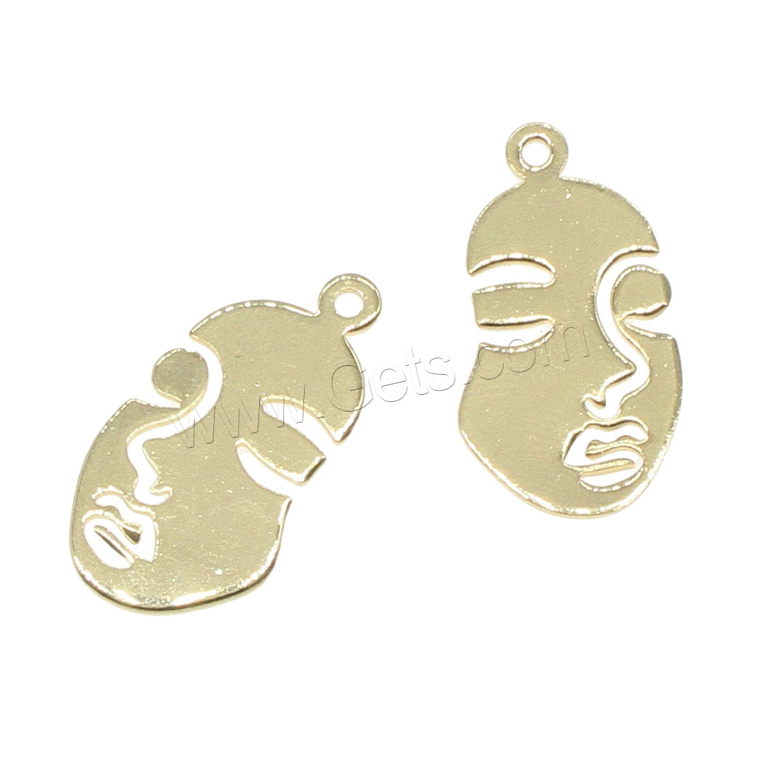 Brass Jewelry Pendants, Face, plated, hollow, more colors for choice, 11x20mm, Hole:Approx 1mm, 100PCs/Bag, Sold By Bag