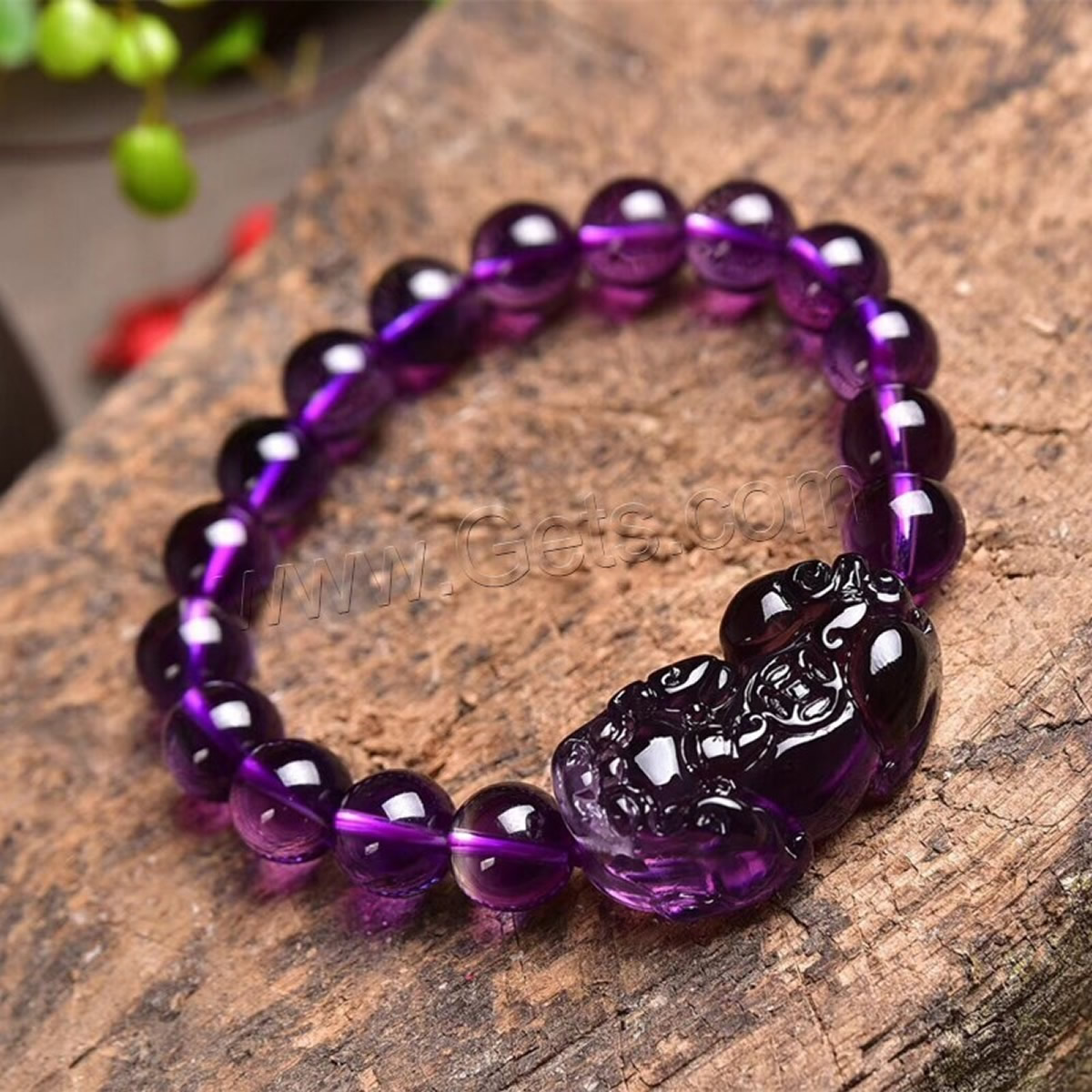 Amethyst Bracelet, Mythical Wild Animal, polished, different size for choice & for woman, purple, 32x13x17mm, Length:Approx 6 Inch, Sold By Strand