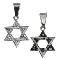 Acier inoxydable Pendentif étoile, Hexagram, styles différents pour le choix & avec strass, couleur originale Environ Vendu par PC