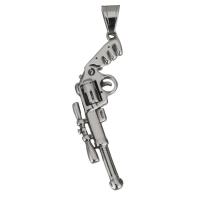 Pendentifs en acier inoxydable, pistolet, couleur originale Environ Vendu par PC