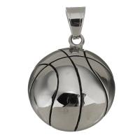 Pendentifs en acier inoxydable, basket-ball, couleur originale Environ Vendu par PC