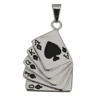 Stainless Steel Pendants, Poker, epoxy gel, original color Approx 