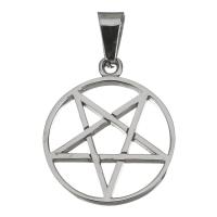 Acier inoxydable Pendentif étoile, Pentagram, couleur originale Environ Vendu par PC